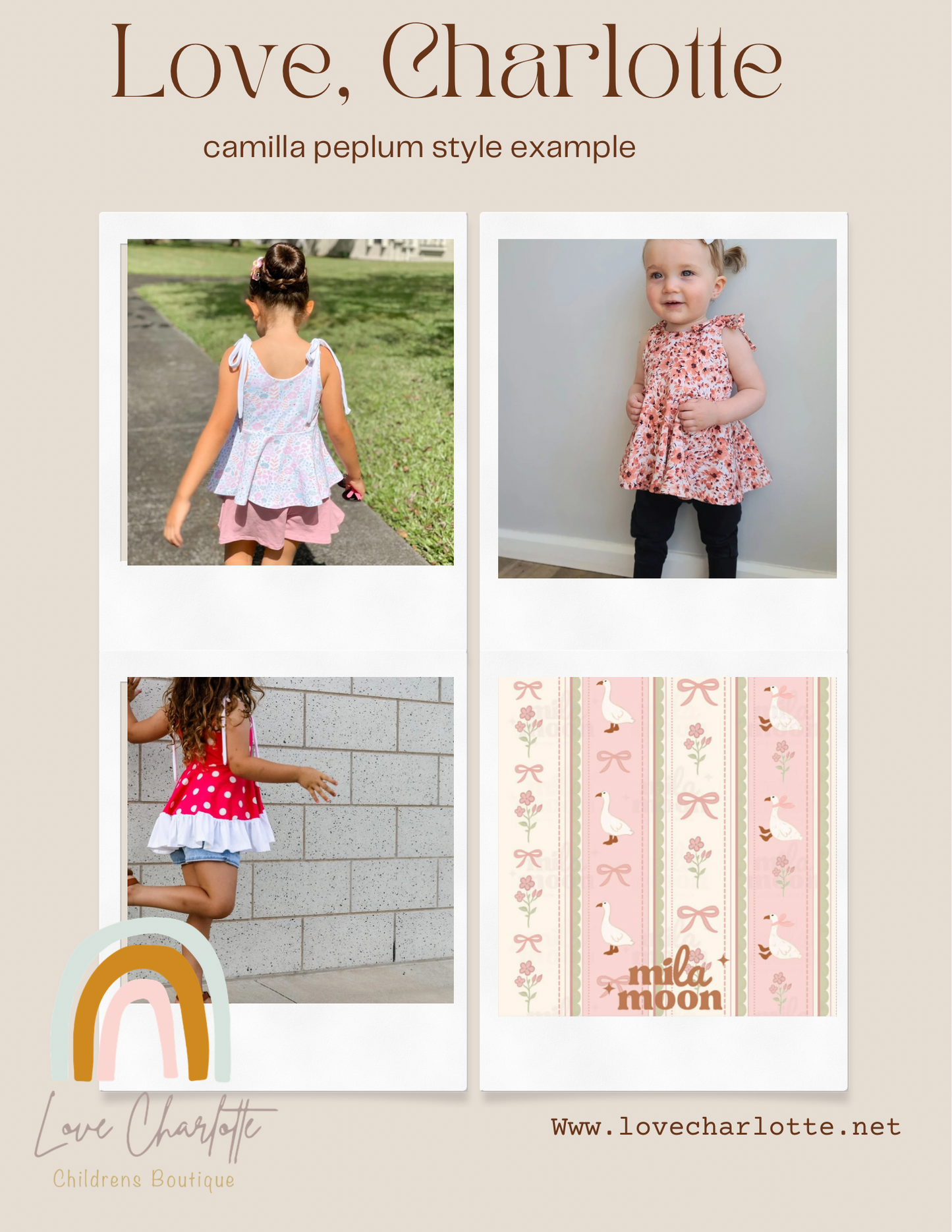 goose stripe Camilla dress or peplum