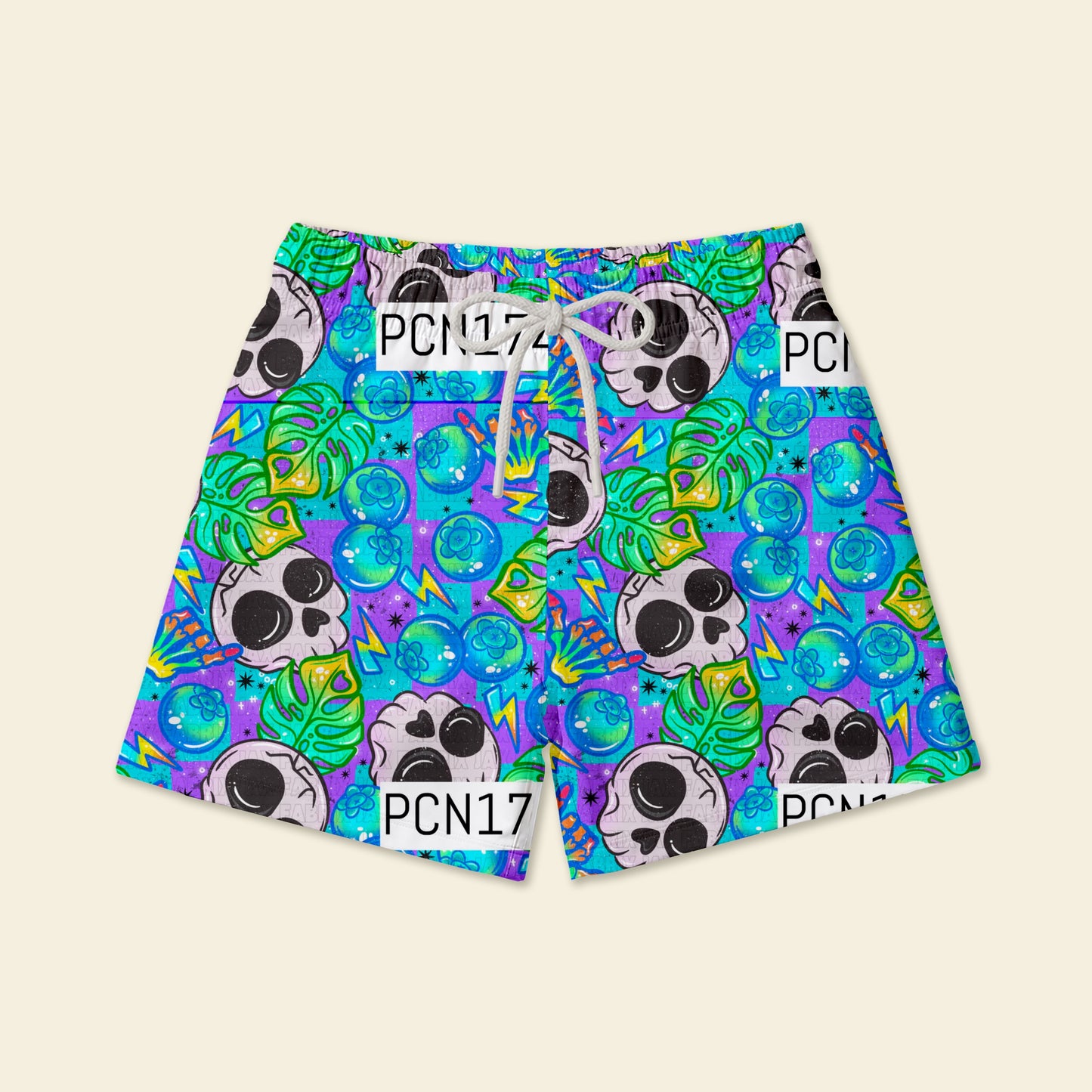 Blueberry check  boy trunks