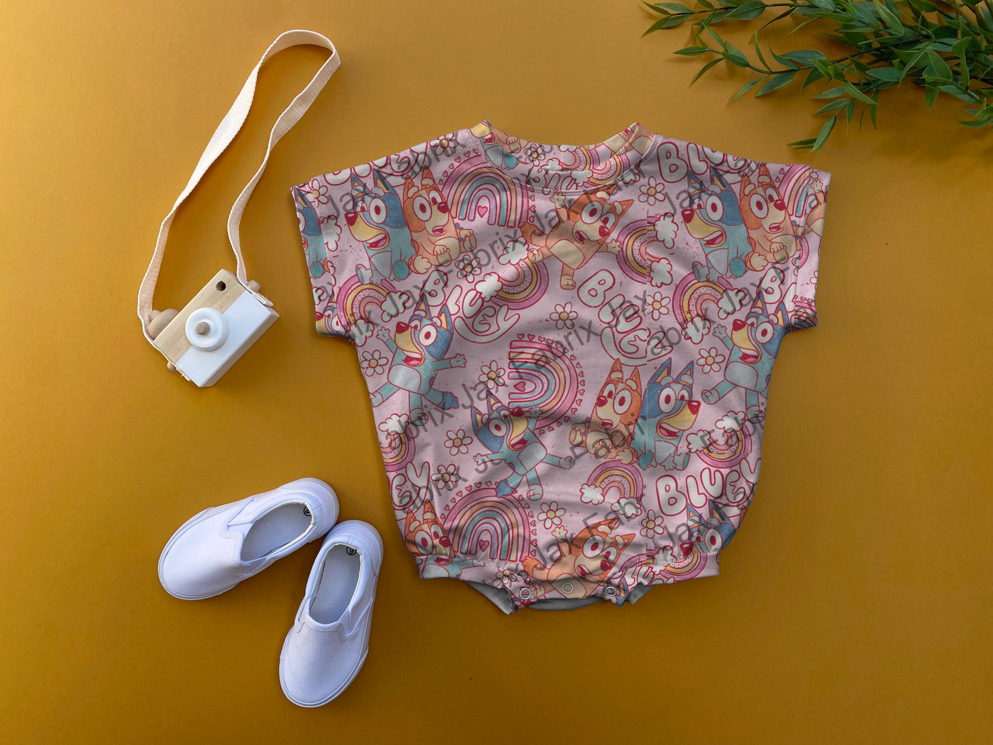Rainbow dog oversized romper