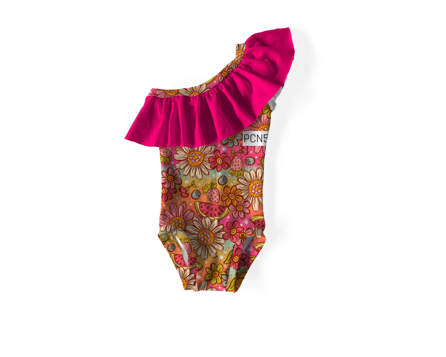 Summer flowers Isla with neckline ruffle