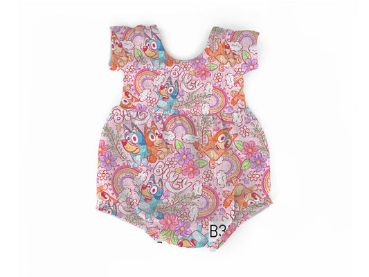 Pink rainbow bubble romper