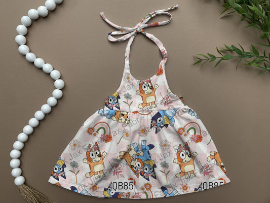 Rainbow check Clementine dress