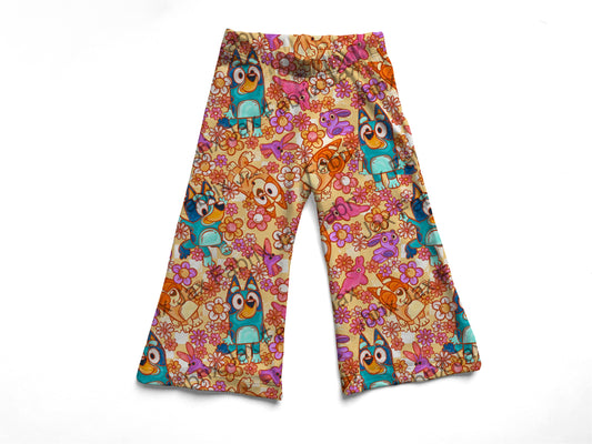 Orange flower Wide leg pants