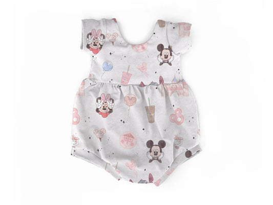 Pals in pink bubble romper