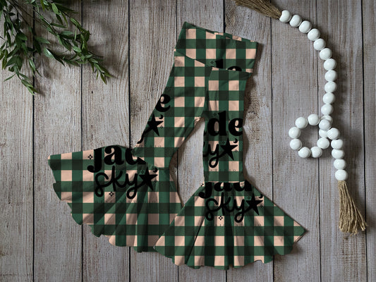 Green plaid bell bottoms