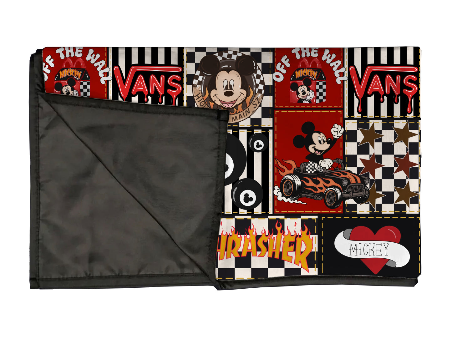 Race mouse playmat, swaddle, and blanket