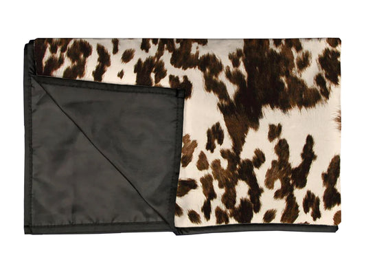 Cow print playmat, swaddle, and blanket