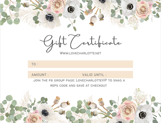 Love, Charlotte gift card